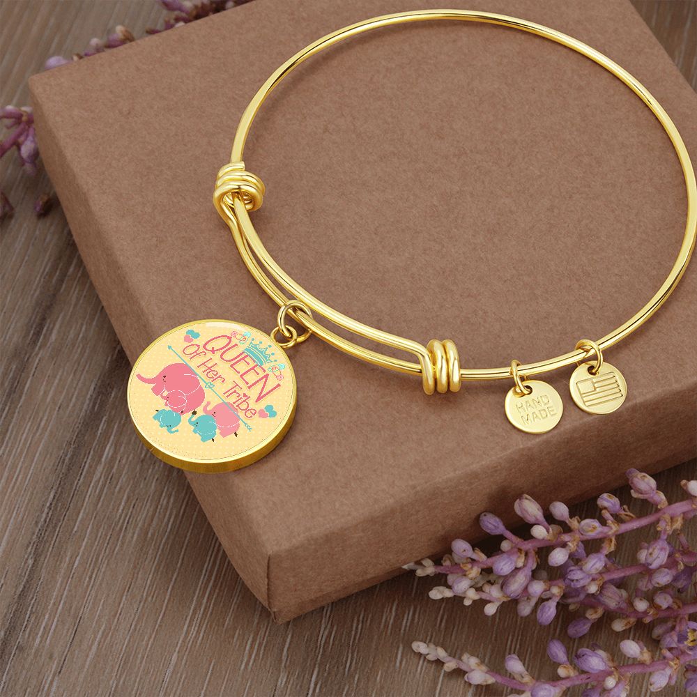 Queen Of Her Tribe - Circle Bangle - Gift for Mom