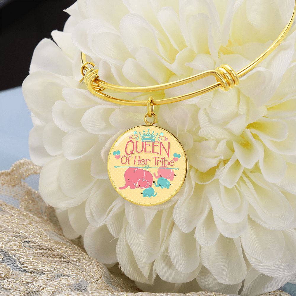Queen Of Her Tribe - Circle Bangle - Gift for Mom