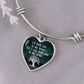 I'll Hold You In My Heart - Luxury Heart Pendant Bangle - Gift for Her