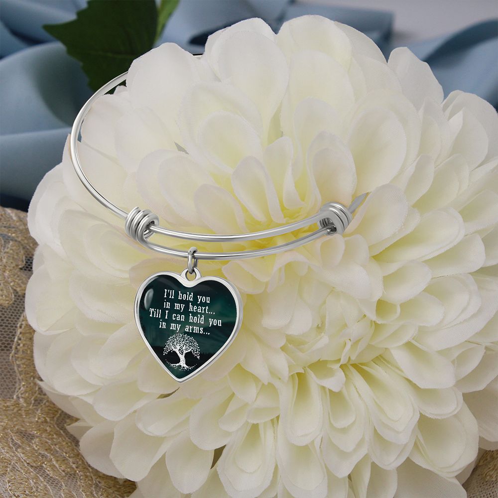 I'll Hold You In My Heart - Luxury Heart Pendant Bangle - Gift for Her