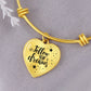 To My Daughter, Follow Your Dreams - Luxury Heart Pendant Bangle - Gift for Daughter