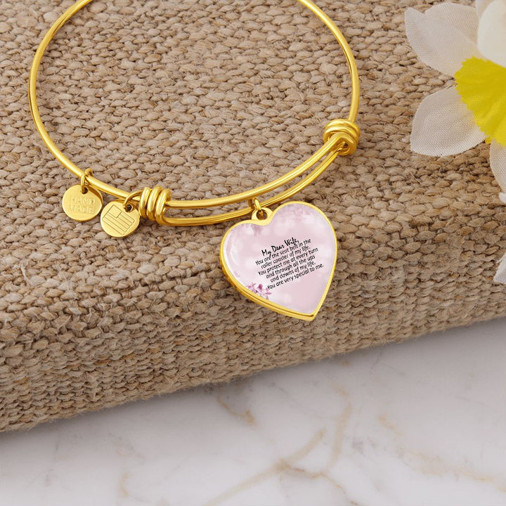 My Dear Wife, You Are Very Special To Me - Heart Bangle - Gift for Wife
