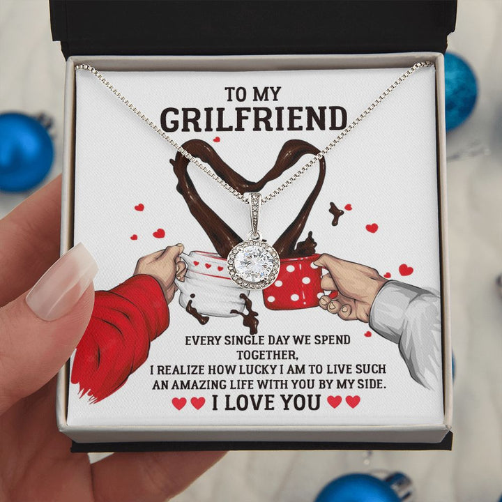 To My Girlfriend, Amazing Life With You By My Side Eternal Hope Necklace – Gift for Girlfriend