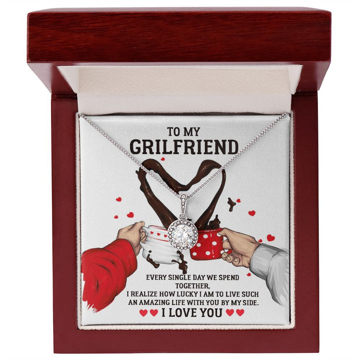 To My Girlfriend, Amazing Life With You By My Side Eternal Hope Necklace – Gift for Girlfriend