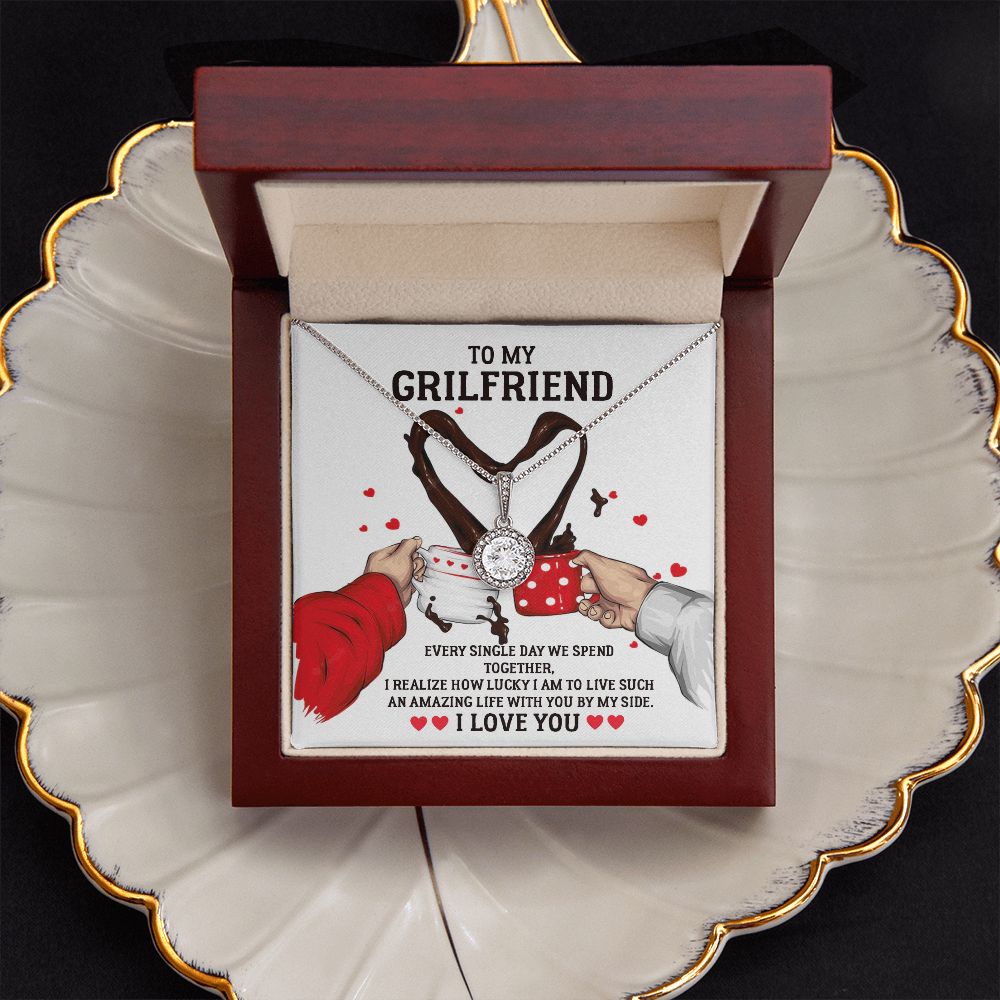 To My Girlfriend, Amazing Life With You By My Side Eternal Hope Necklace – Gift for Girlfriend