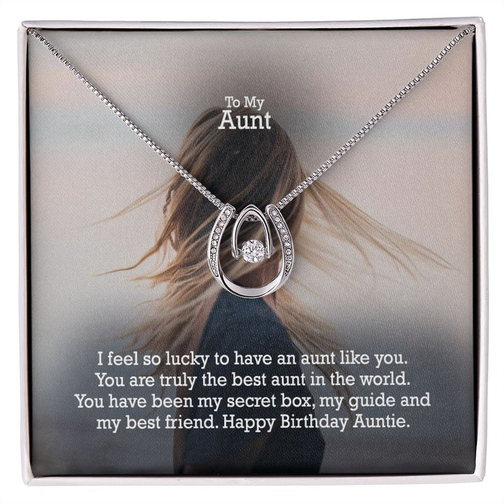 To My Aunt, I Feel So Lucky To Have An Aunt Like You - Happy Birthday Auntie - Lucky In Love Necklace - Gift for Aunt