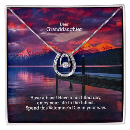 Dear Granddaughter, Spend This Valentine's Day In Your Way - Lucky In Love Necklace - Gift for Granddaughter