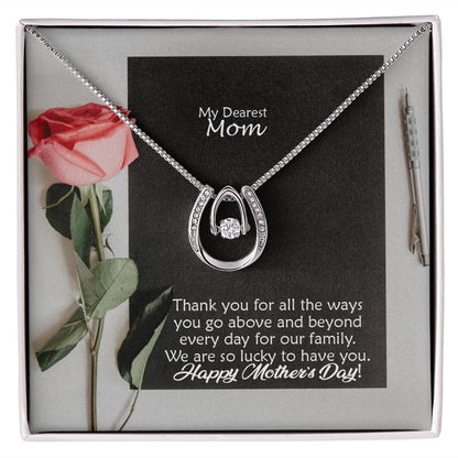 We Are So Lucky To Have You - Happy Mother's Day - Lucky In Love Necklace - Gift for Mom