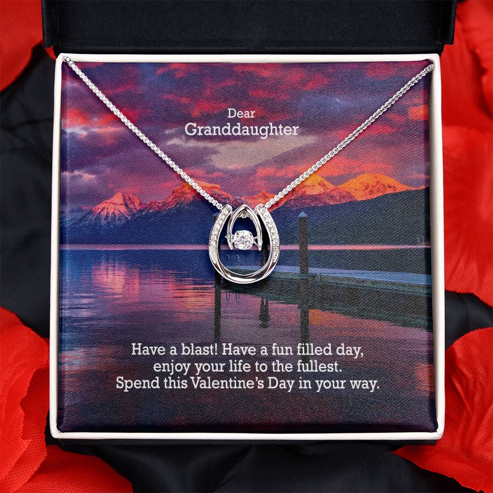 Dear Granddaughter, Spend This Valentine's Day In Your Way - Lucky In Love Necklace - Gift for Granddaughter