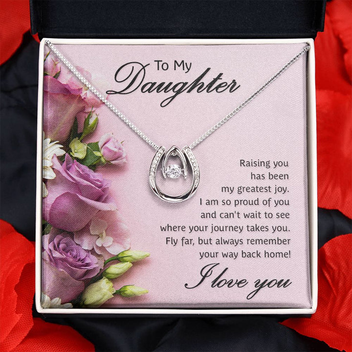 To My Daughter, Raising You Has Been My Greatest Joy - Lucky In Love Necklace – Gift for Daughter