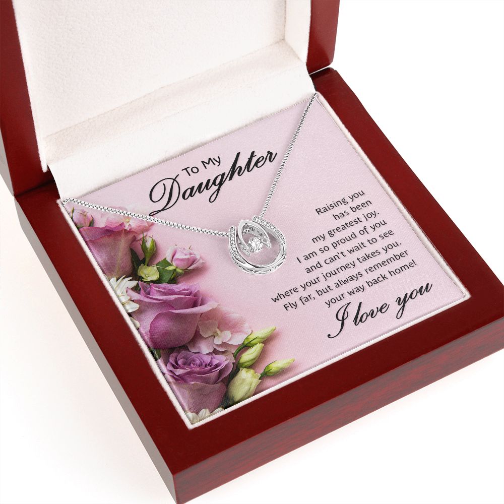 To My Daughter, Raising You Has Been My Greatest Joy - Lucky In Love Necklace – Gift for Daughter