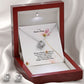 To My Bonus Mom, Being A Family Is What's In Your Heart - Love Knot Earring & Necklace Set - Gift for Mom