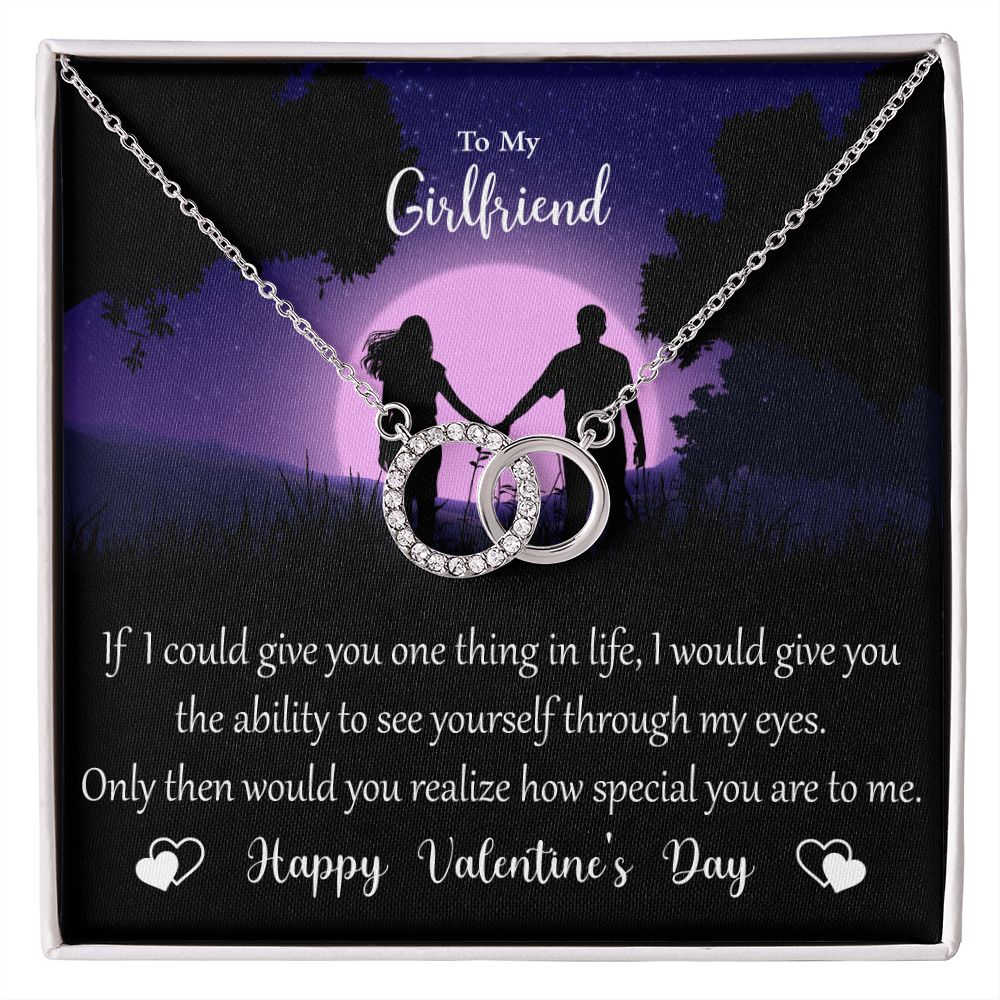 To My Girlfriend, Happy Valentine's Day - Perfect Pair Necklace - Gift for Girlfriend