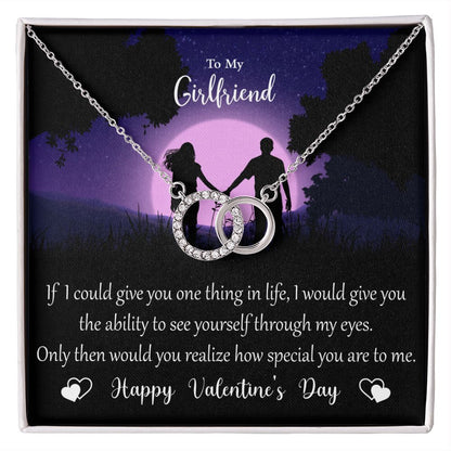 To My Girlfriend, Happy Valentine's Day - Perfect Pair Necklace - Gift for Girlfriend