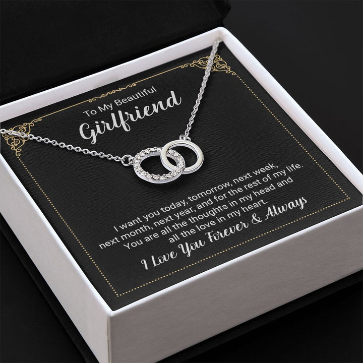 To My Beautiful Girlfriend, I Love You Forever &amp; Always - Perfect Pair Necklace – Gift for Girlfriend