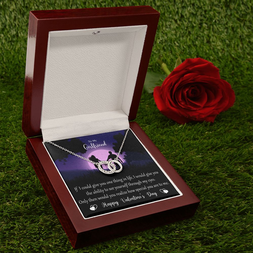 To My Girlfriend, Happy Valentine's Day - Perfect Pair Necklace - Gift for Girlfriend