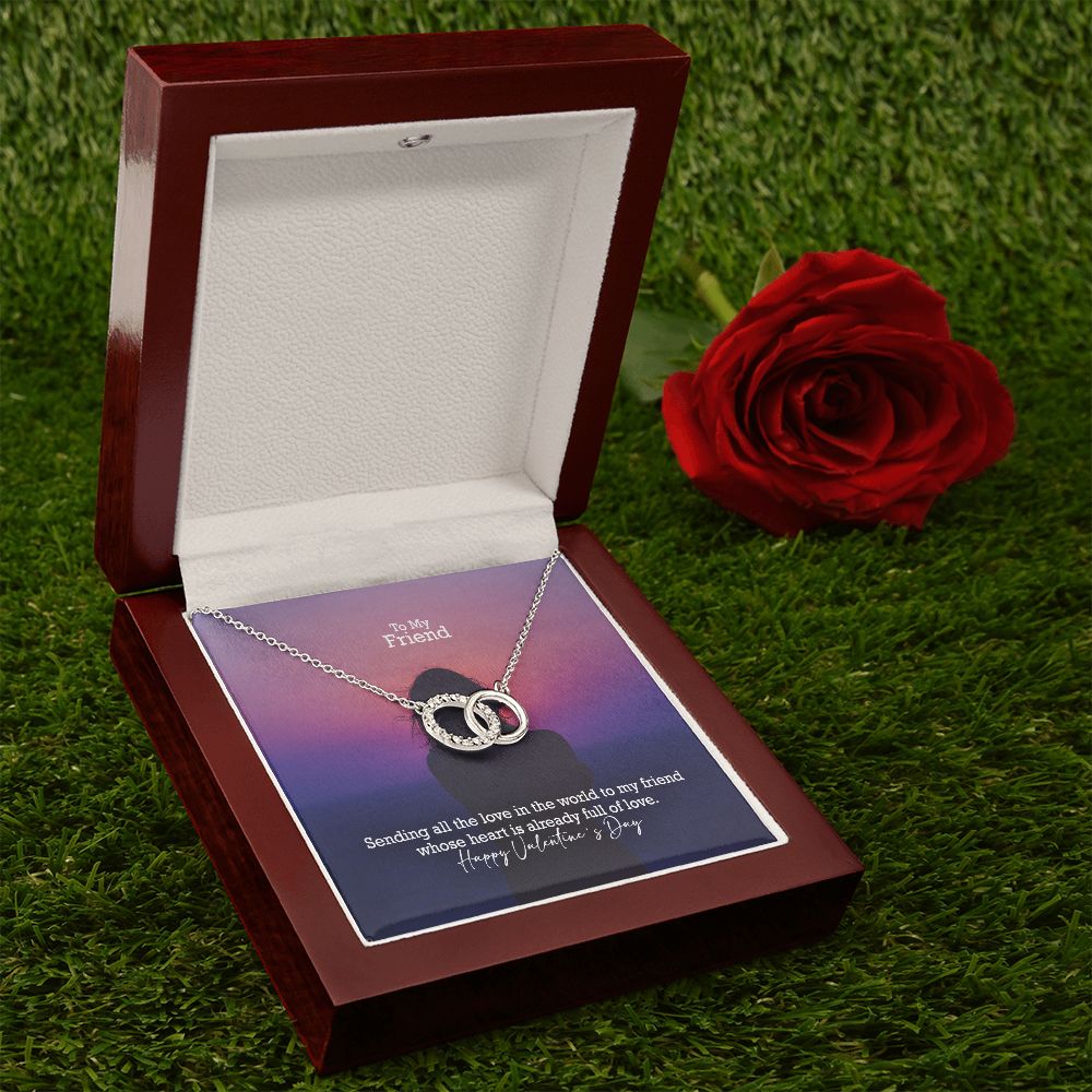 To My Friend, Sending All The Love In The World To My Friend - Perfect Pair Necklace - Gift for Friend