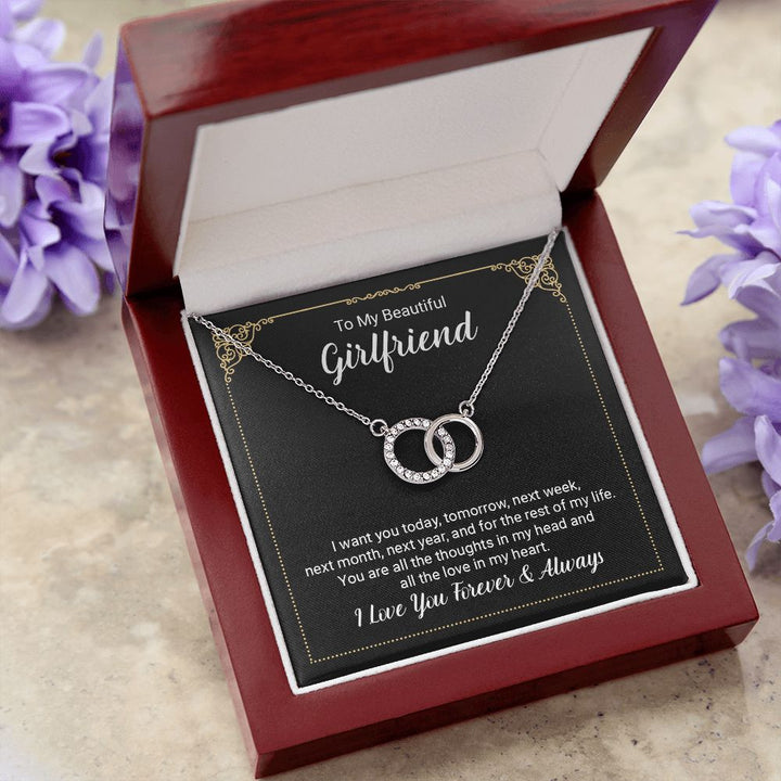 To My Beautiful Girlfriend, I Love You Forever &amp; Always - Perfect Pair Necklace – Gift for Girlfriend