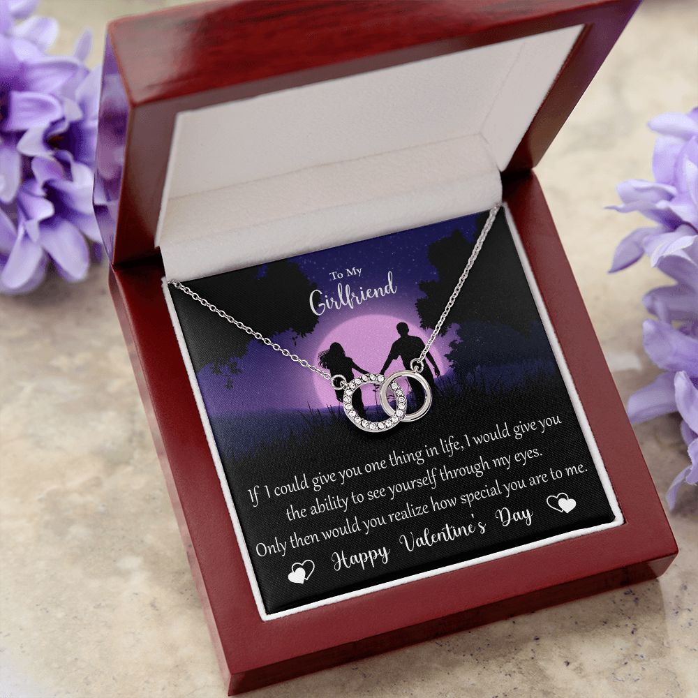 To My Girlfriend, Happy Valentine's Day - Perfect Pair Necklace - Gift for Girlfriend