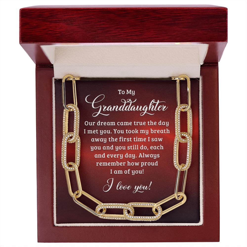 To My Granddaughter, Always Remember How Proud I Am Of You - Forever Linked Necklace - Gift for Granddaughter