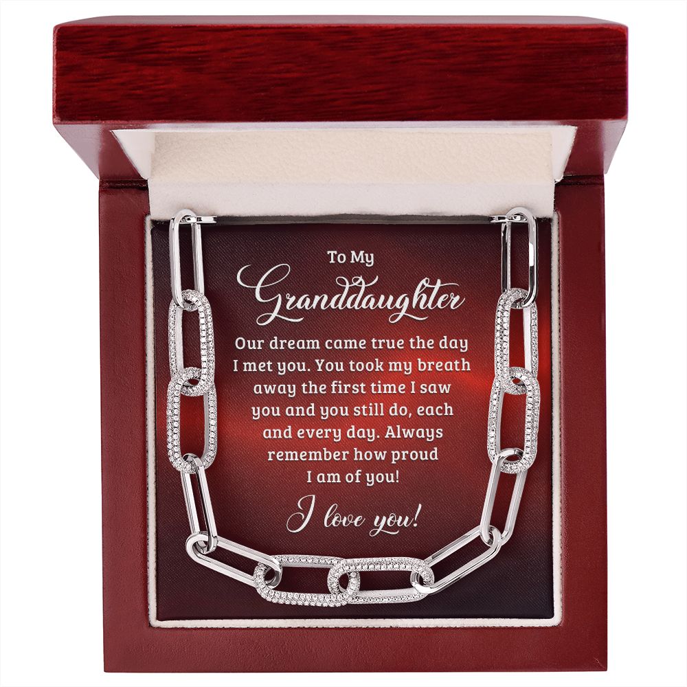 To My Granddaughter, Always Remember How Proud I Am Of You - Forever Linked Necklace - Gift for Granddaughter