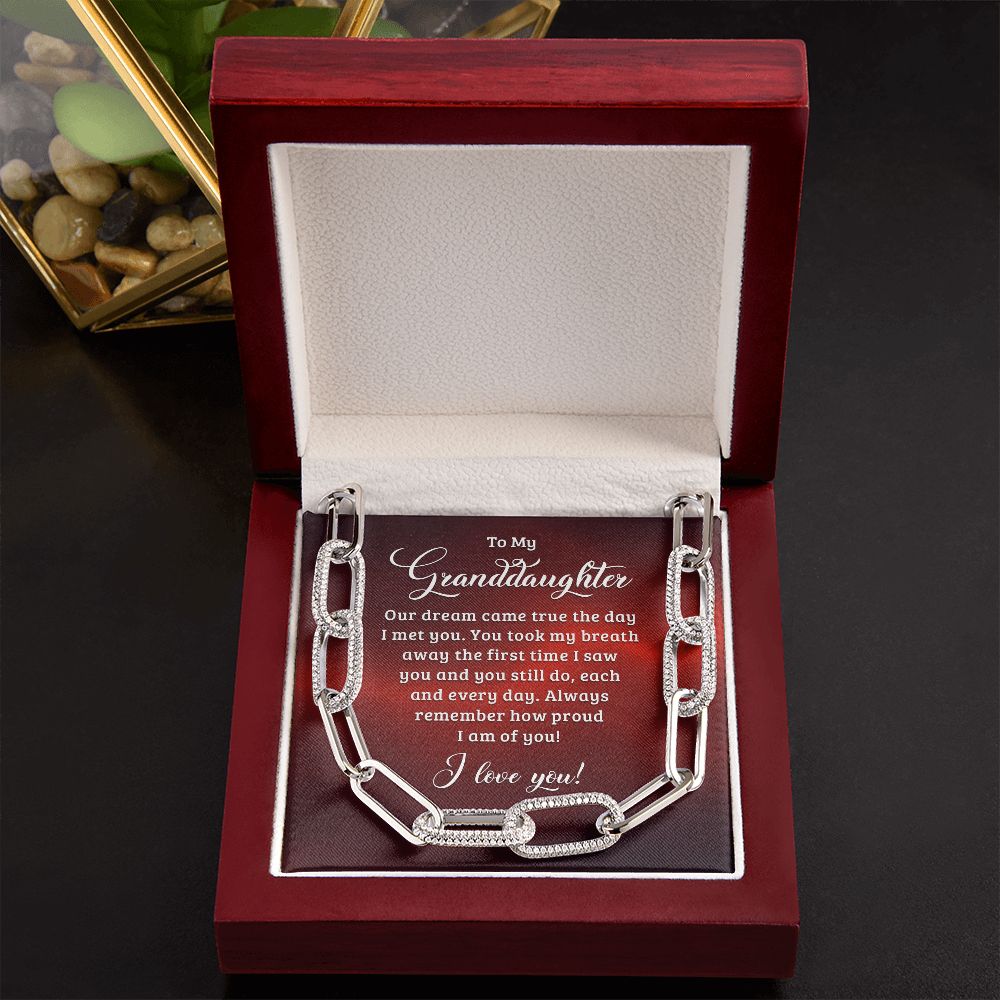 To My Granddaughter, Always Remember How Proud I Am Of You - Forever Linked Necklace - Gift for Granddaughter
