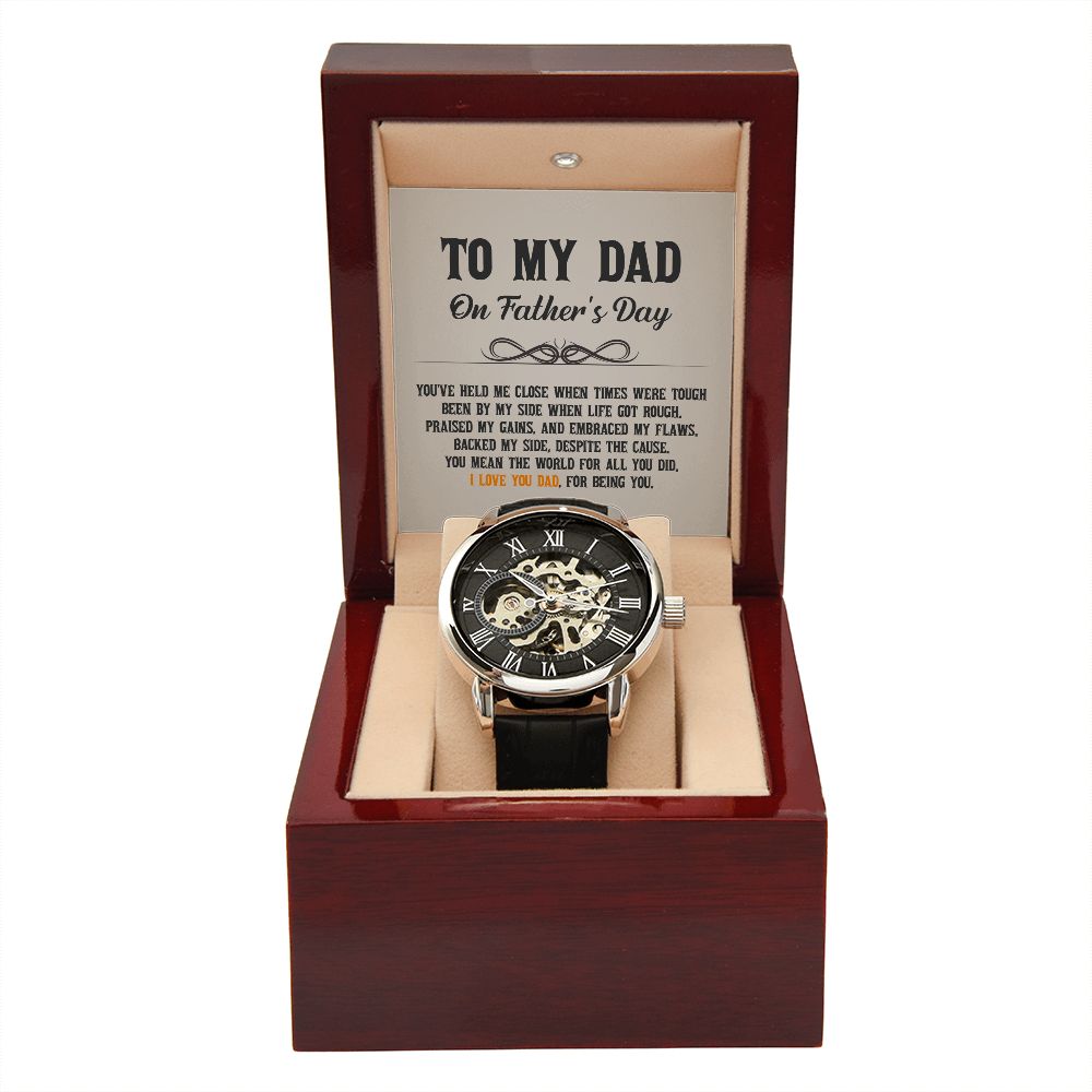 To My Dad, I Love You For Being You - Men's Openwork Watch - Gift for Dad