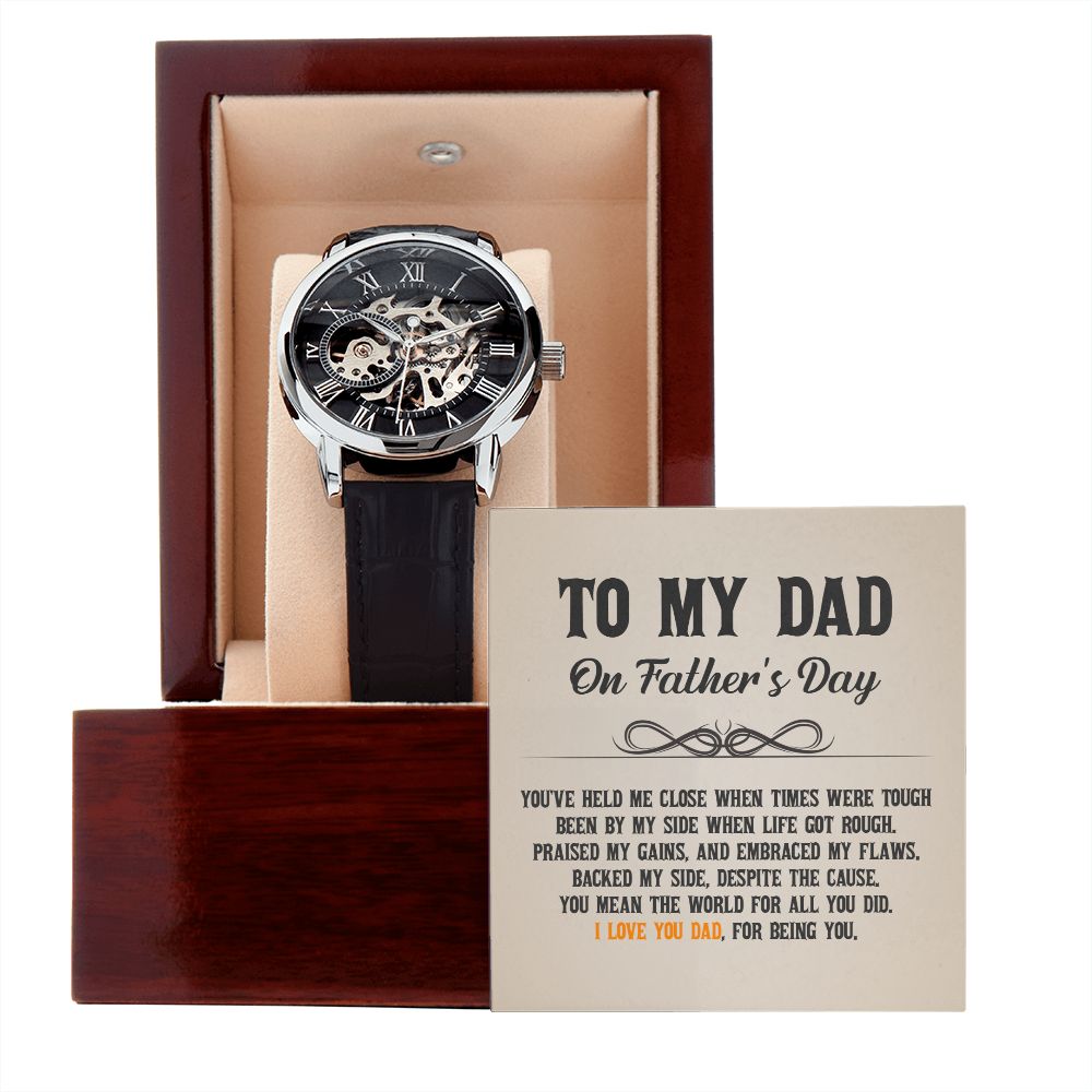 To My Dad, I Love You For Being You - Men's Openwork Watch - Gift for Dad