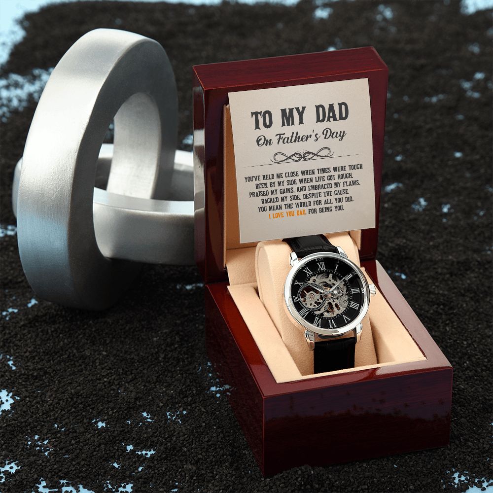 To My Dad, I Love You For Being You - Men's Openwork Watch - Gift for Dad