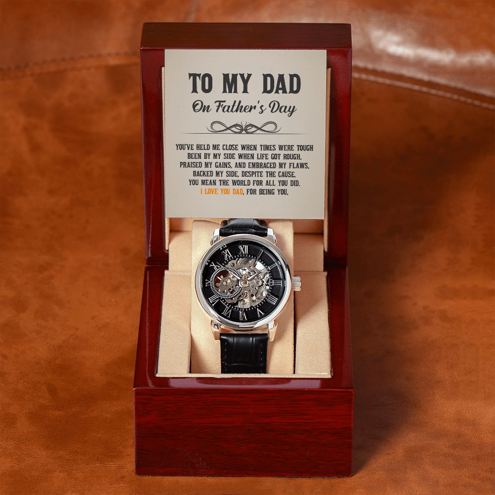 To My Dad, I Love You For Being You - Men's Openwork Watch - Gift for Dad