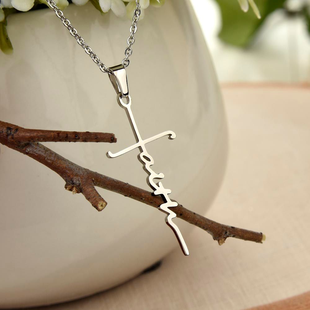 Blessed Is Anyone Who Endures Temptation - Faith Cross Necklace with Message Card - Gift for Her - Gift for Him