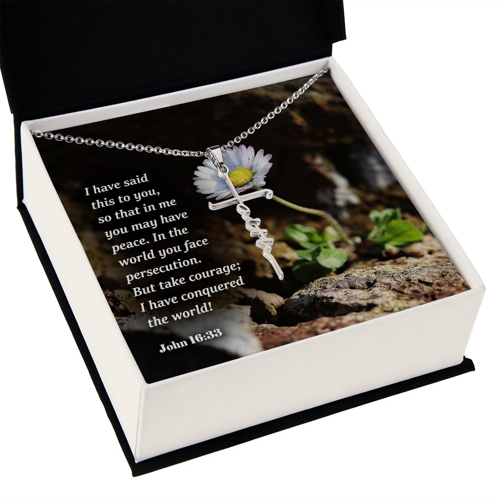 I Have Said This To You, So That In Me You May Have Peace - Faith Cross Necklace with Message Card - Gift for Her - Gift for Him
