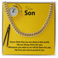 Dear Son, We Love You and So Proud of You - Cuban Link Chain Necklace - Gift for Son