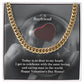 To My Boyfriend, Happy Valentine's Day Honey - Cuban Link Chain Necklace - Gift for Boyfriend