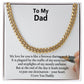 To My Dad, I Love You - Cuban Link Chain Necklace - Gift for Dad