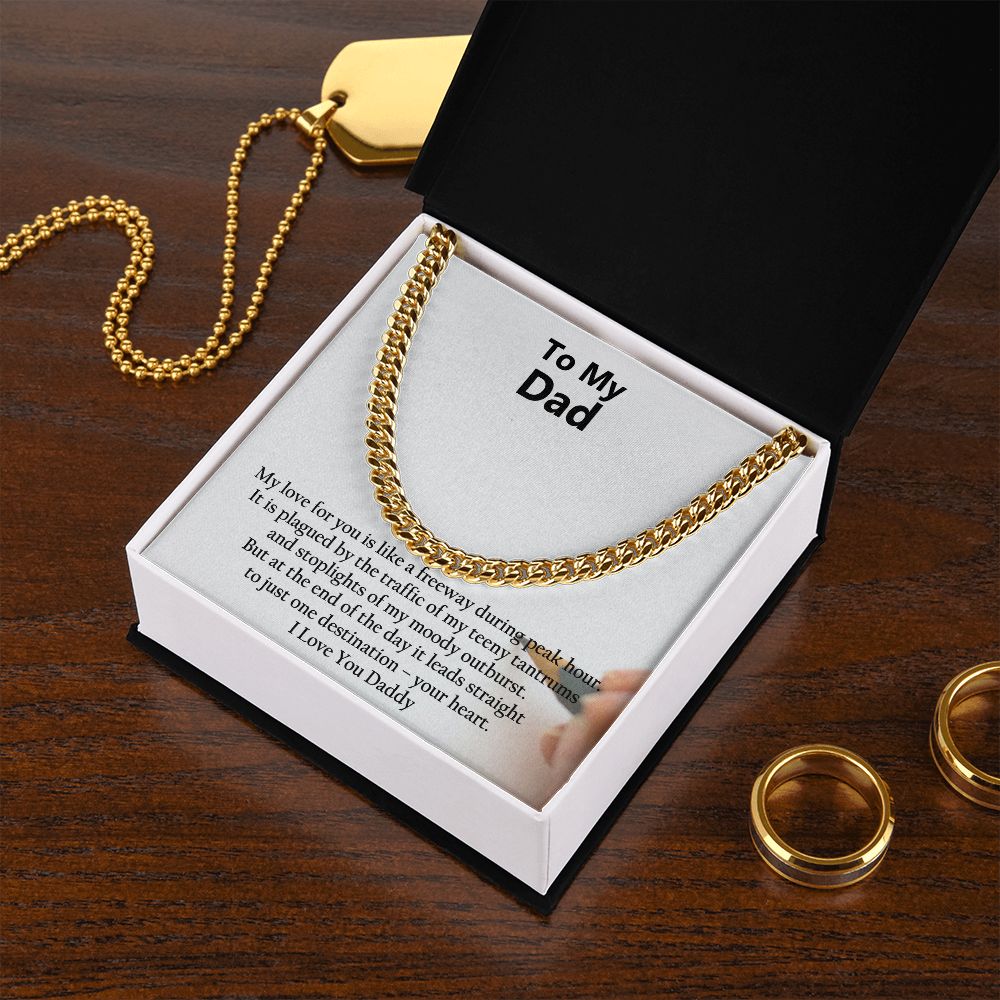 To My Dad, I Love You - Cuban Link Chain Necklace - Gift for Dad