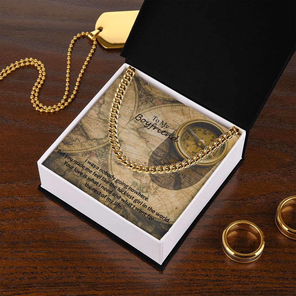 To My Boyfriend, Your Love is What I Need And What I Want For The Rest of My Life - Cuban Link Chain Necklace – Gift for Boyfriend