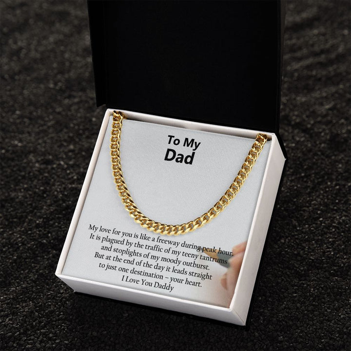 To My Dad, I Love You - Cuban Link Chain Necklace – Gift for Dad