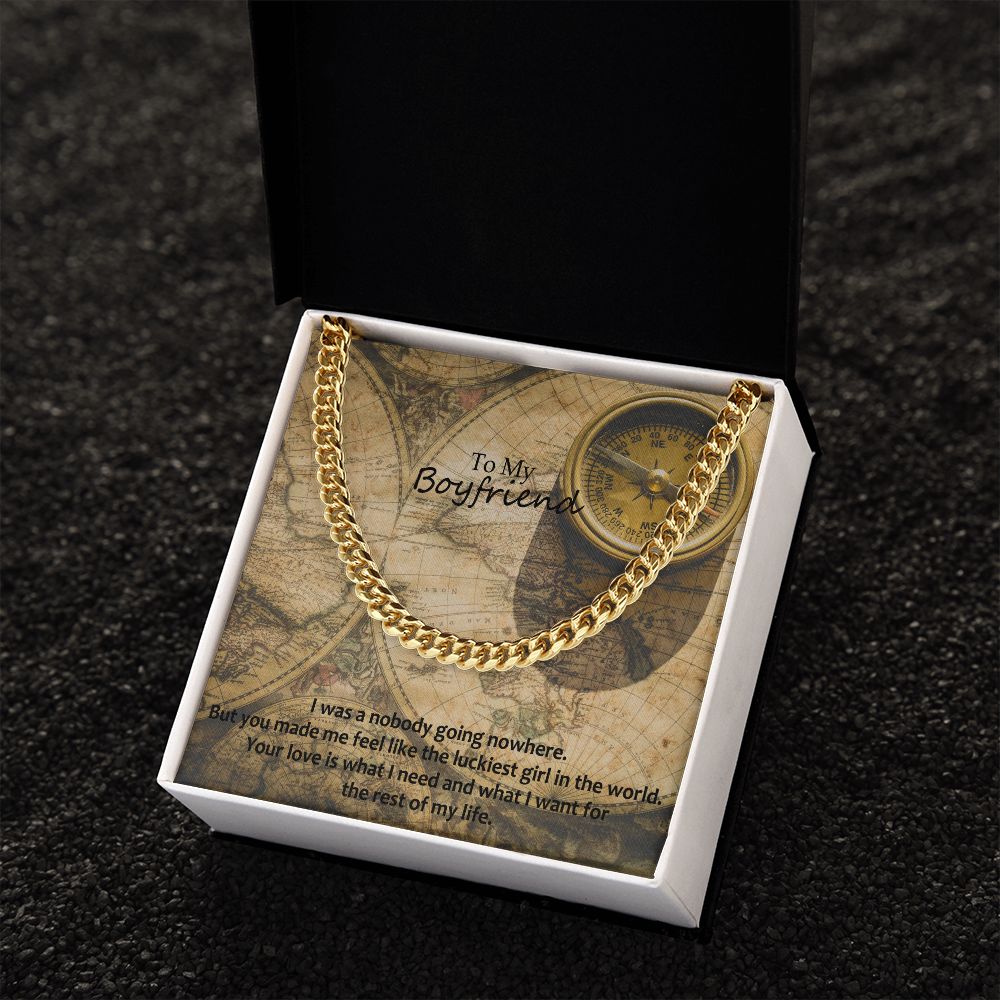 To My Boyfriend, Your Love is What I Need And What I Want For The Rest of My Life - Cuban Link Chain Necklace - Gift for Boyfriend