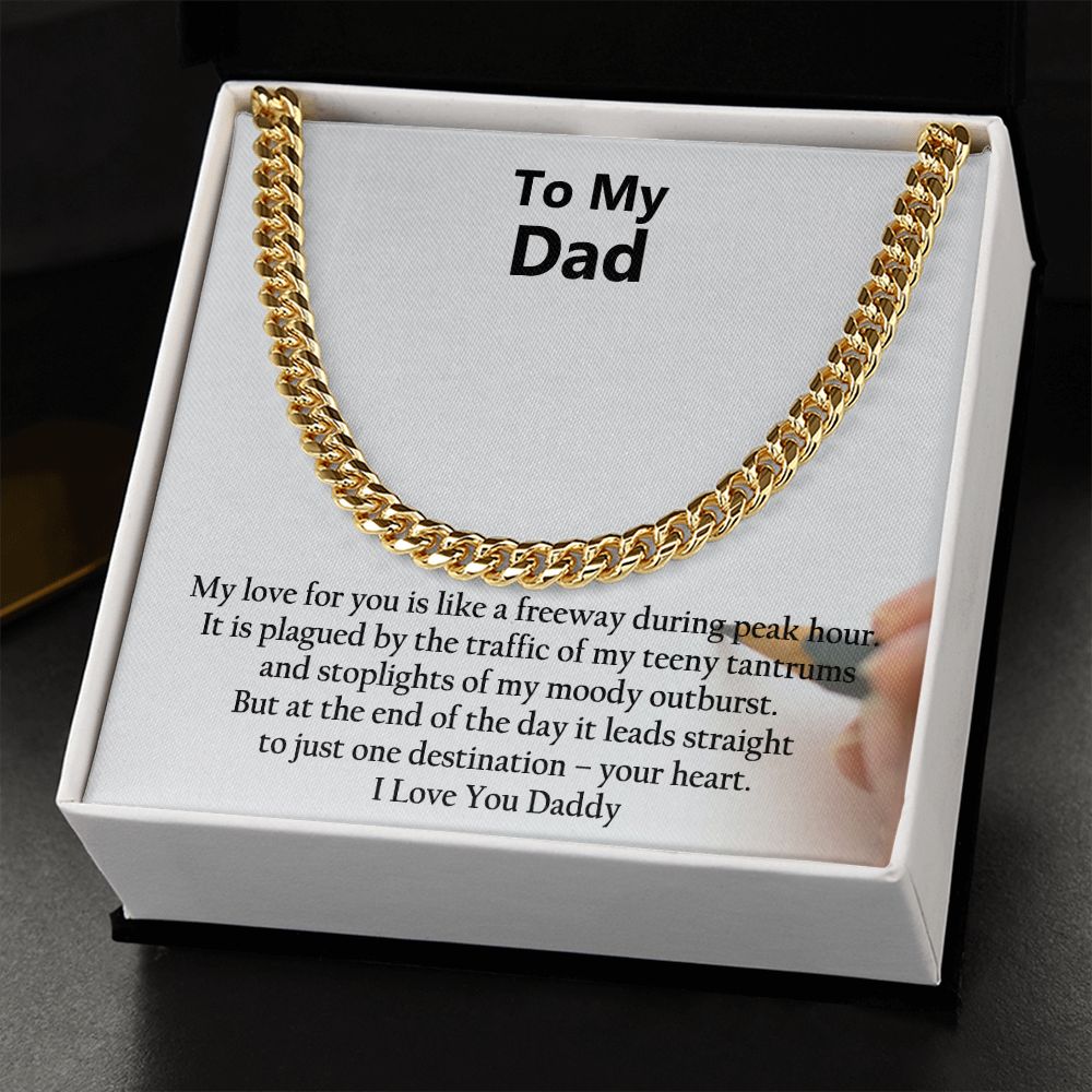 To My Dad, I Love You - Cuban Link Chain Necklace - Gift for Dad