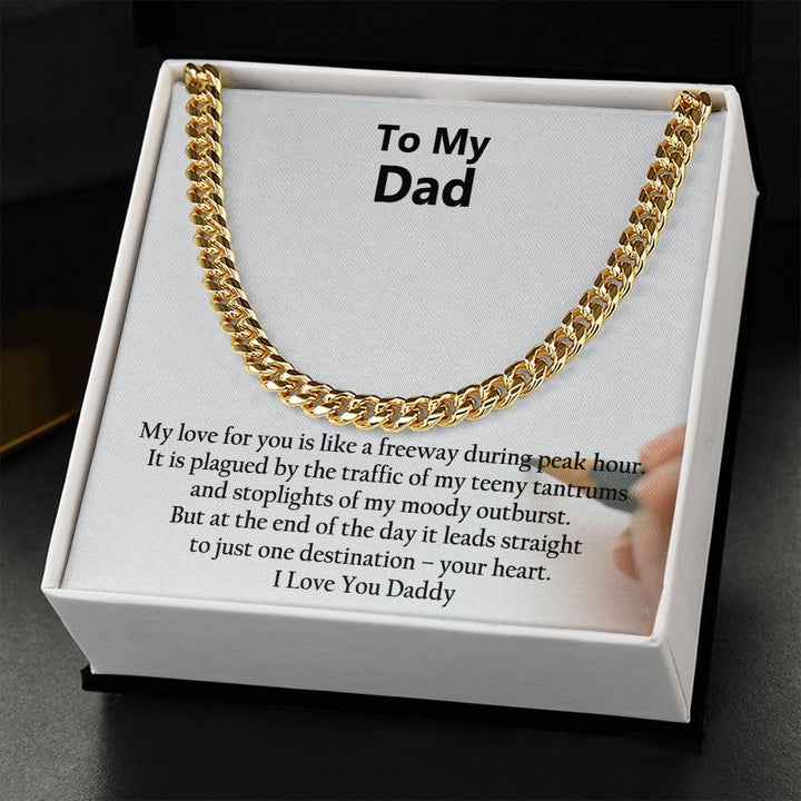 To My Dad, I Love You - Cuban Link Chain Necklace – Gift for Dad