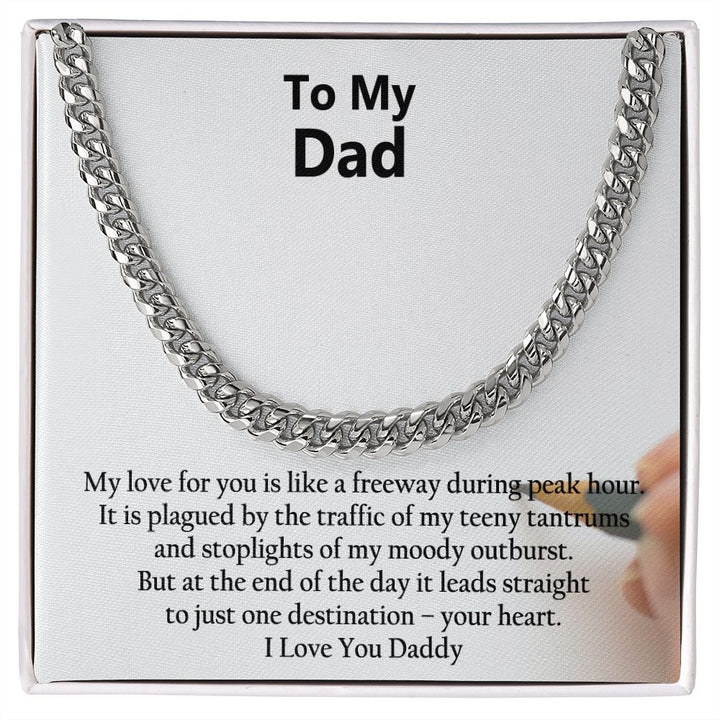 To My Dad, I Love You - Cuban Link Chain Necklace – Gift for Dad