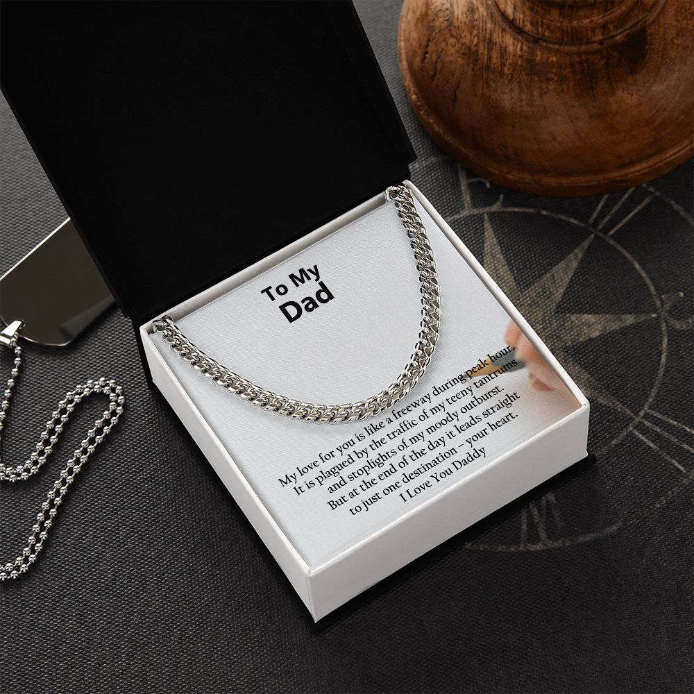 To My Dad, I Love You - Cuban Link Chain Necklace - Gift for Dad