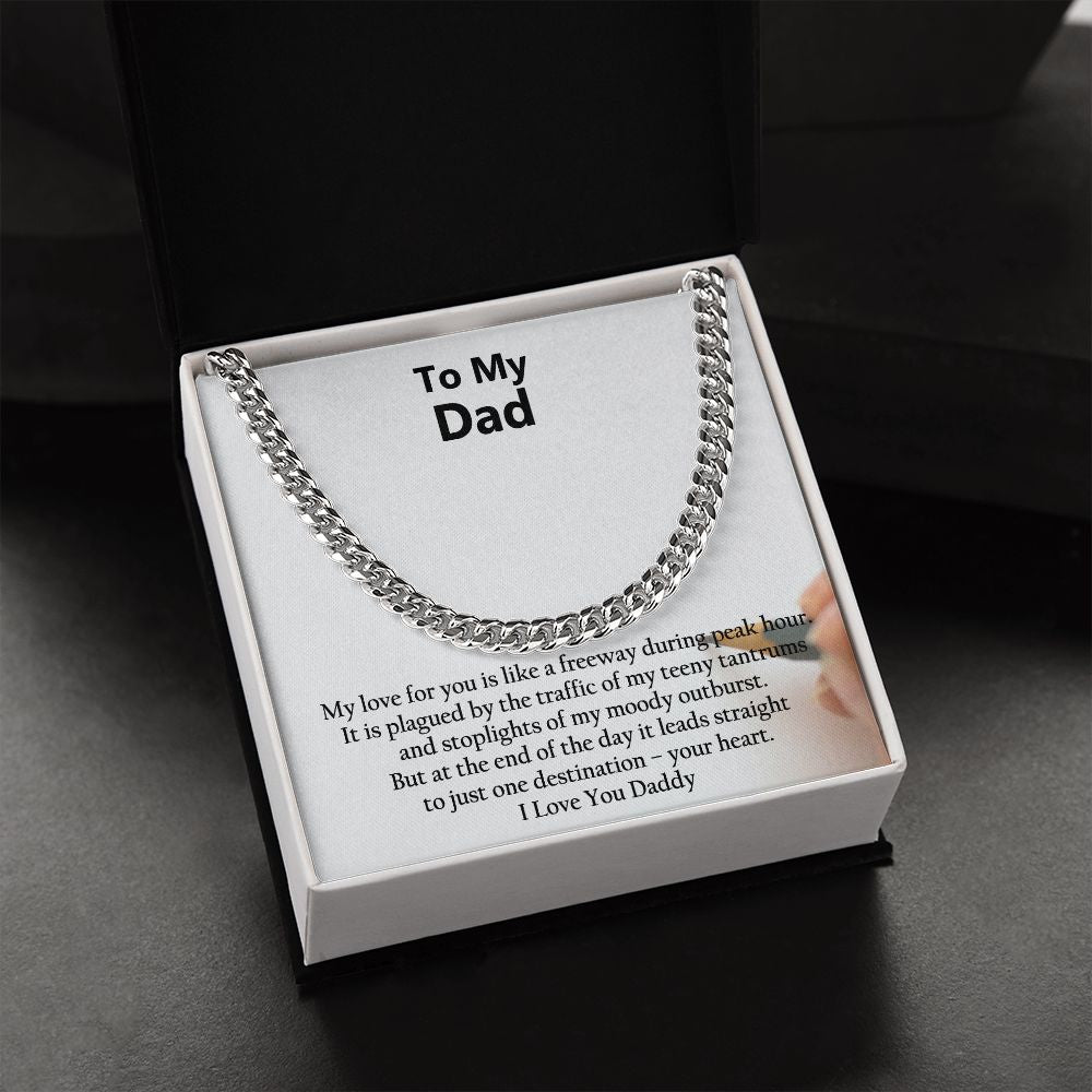 To My Dad, I Love You - Cuban Link Chain Necklace - Gift for Dad