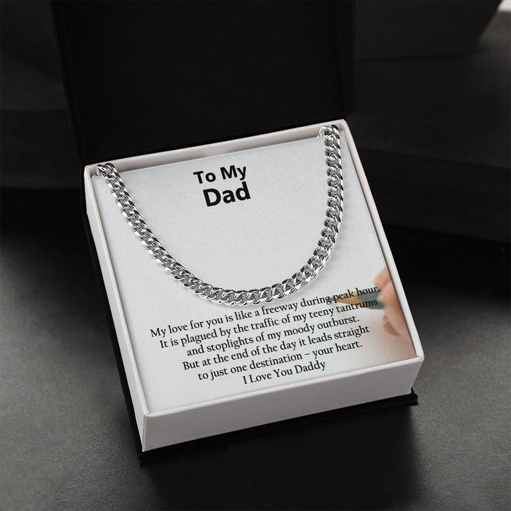 To My Dad, I Love You - Cuban Link Chain Necklace – Gift for Dad