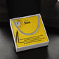 Dear Son, We Love You and So Proud of You - Cuban Link Chain Necklace - Gift for Son