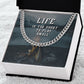 Grandpa, Life Is Too Short To Play Small - Cuban Link Chain Necklace - Gift for Grandpa