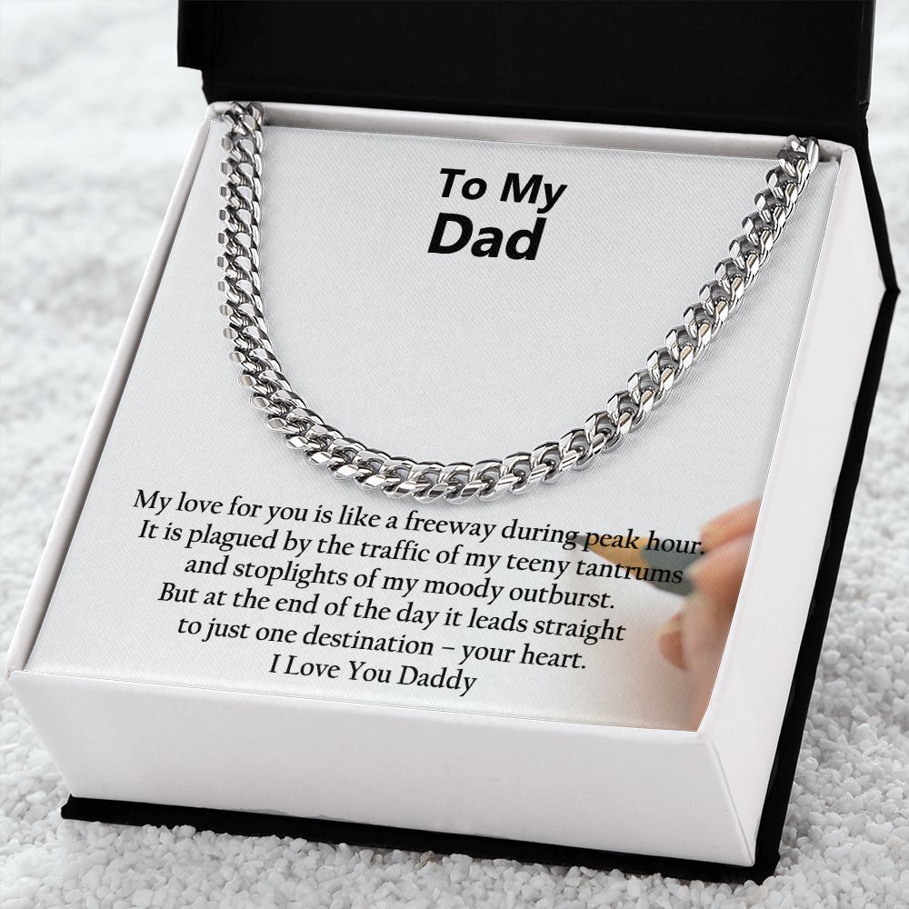 To My Dad, I Love You - Cuban Link Chain Necklace - Gift for Dad