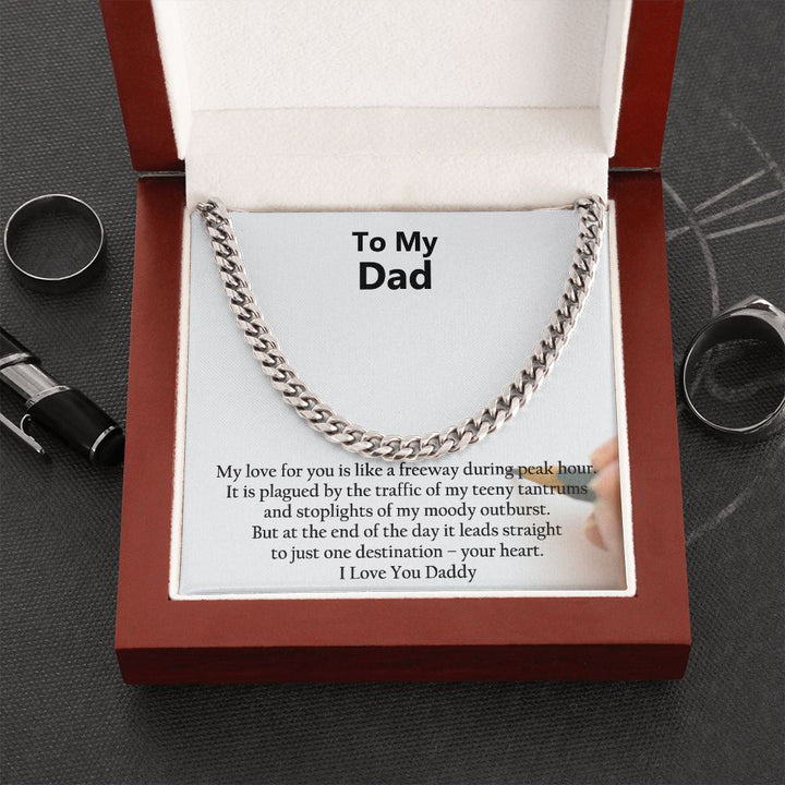 To My Dad, I Love You - Cuban Link Chain Necklace – Gift for Dad
