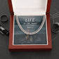 Grandpa, Life Is Too Short To Play Small - Cuban Link Chain Necklace - Gift for Grandpa